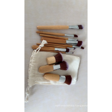 Professional  High Quality Hot Selling 11 PCS Bamboo handle Handle   Makeup Brushes Set